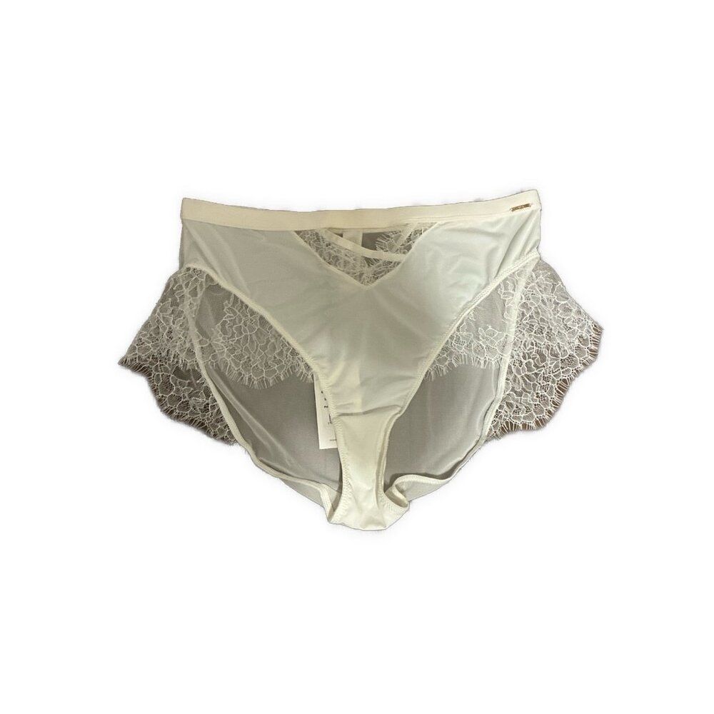 bluebella New white lace high Waist Brief bottom Sheer Large